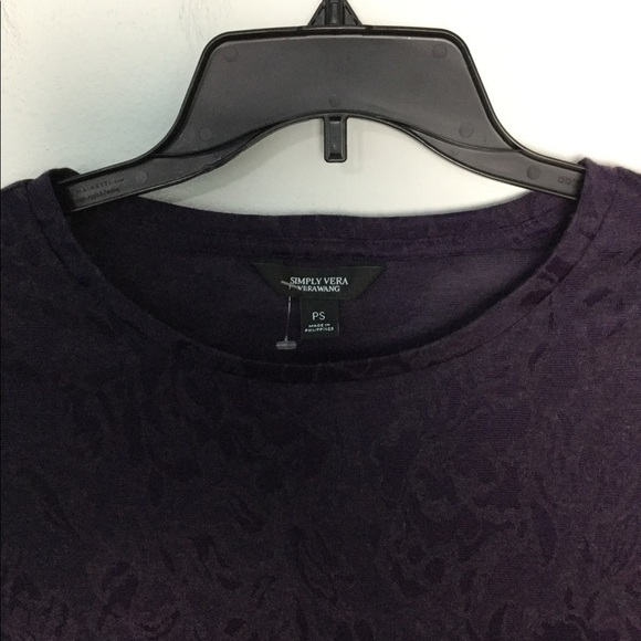 Simply Vera Wang Petite S Small 6 - 8 Purple Shirt Top Long Sleeve Stretch NWOT - Picture 4 of 6